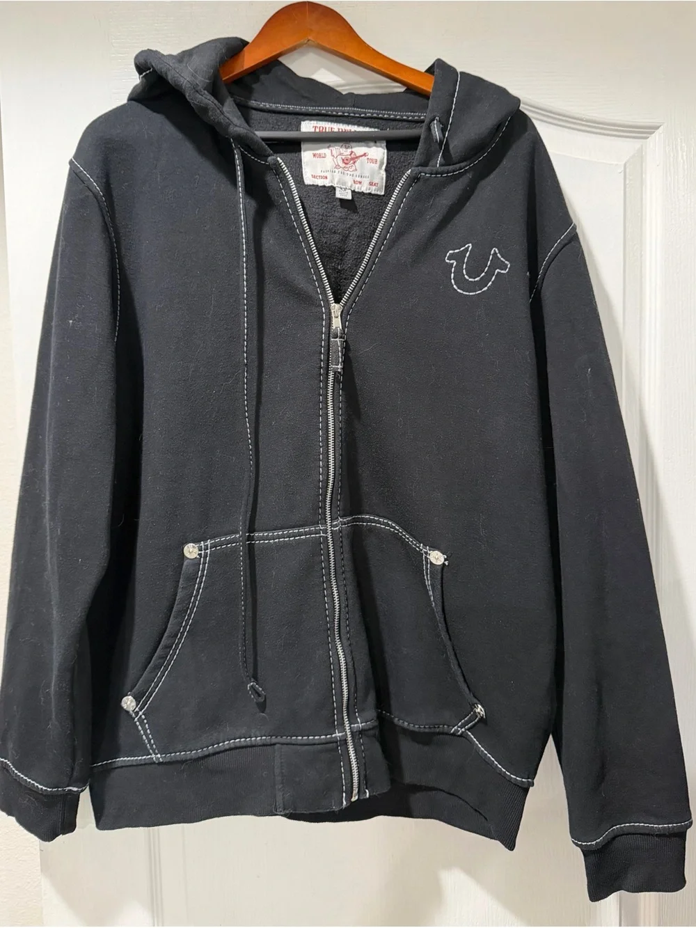 True Religion Big T Zip hoodie size XL